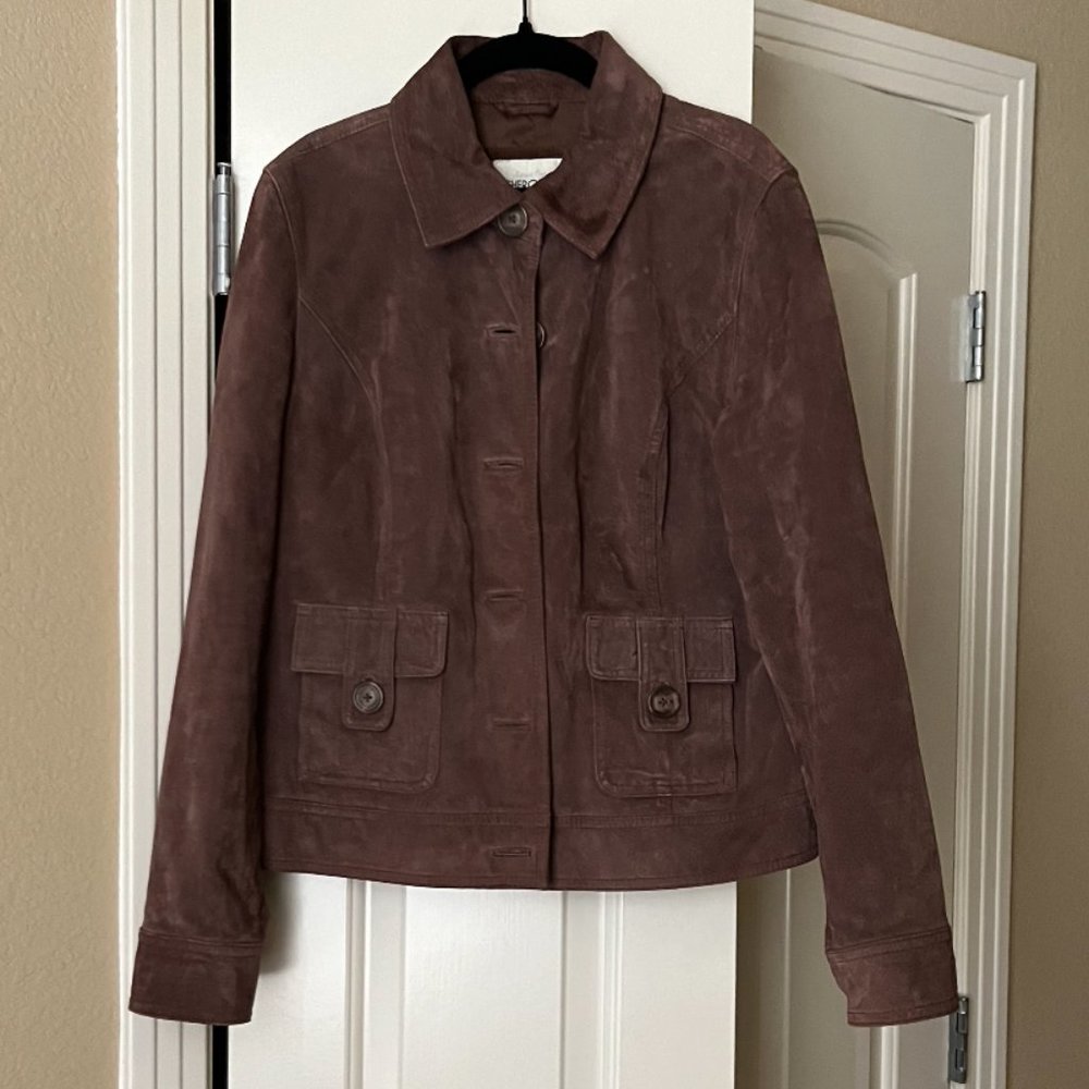 Vintage Brown Genuine Leather Suede Jacket